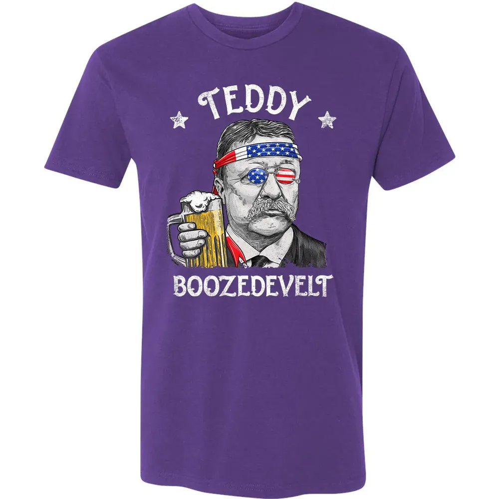 Teddy Boozedevelt Theodore Roosevelt 4th of July Drinking Premium Unisex T-shirt - 7