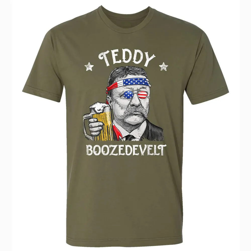 Teddy Boozedevelt Theodore Roosevelt 4th of July Drinking Premium Unisex T-shirt - 5