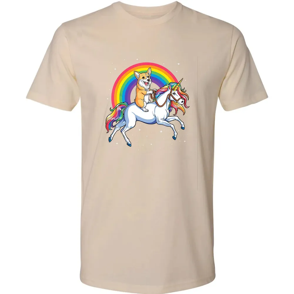 Corgi Unicorn  Girls Space Galaxy Rainbow Corgicorn Premium Unisex T-shirt - 13