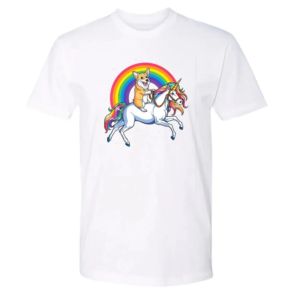 Corgi Unicorn  Girls Space Galaxy Rainbow Corgicorn Premium Unisex T-shirt - 4