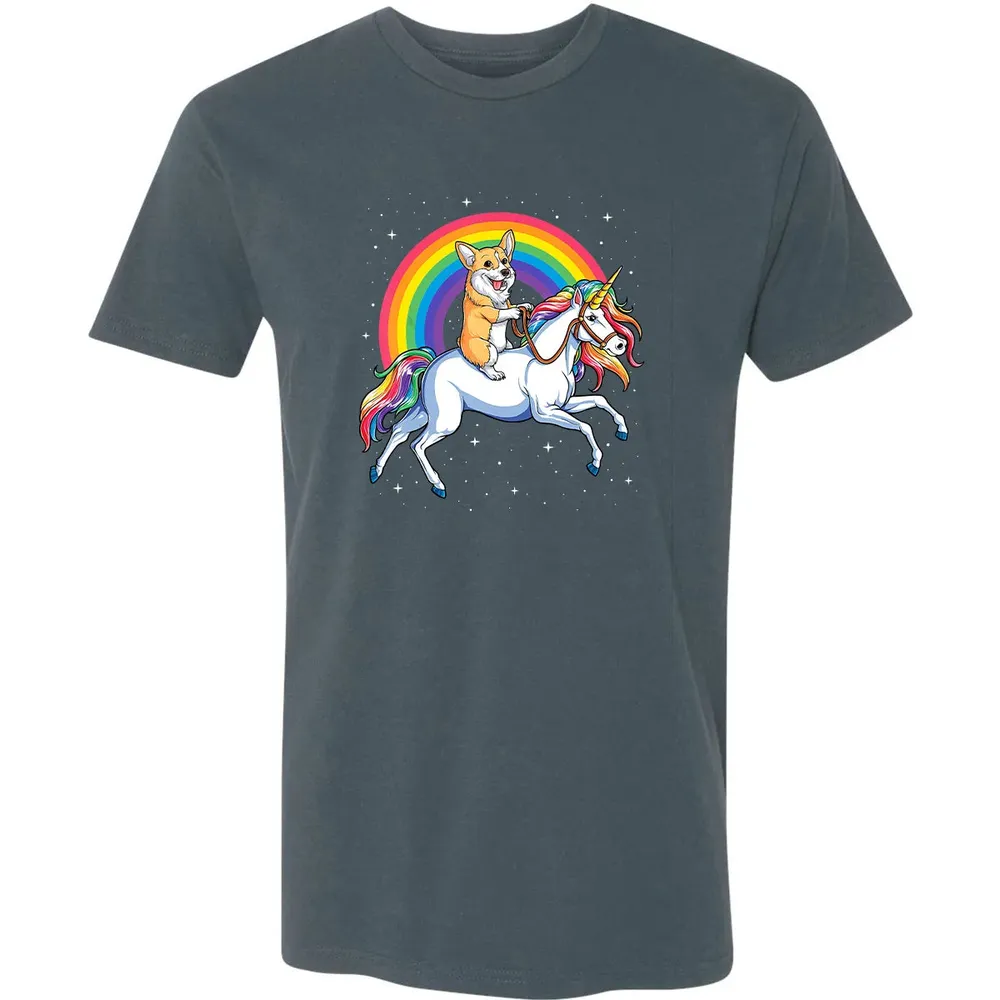 Corgi Unicorn  Girls Space Galaxy Rainbow Corgicorn Premium Unisex T-shirt - 14