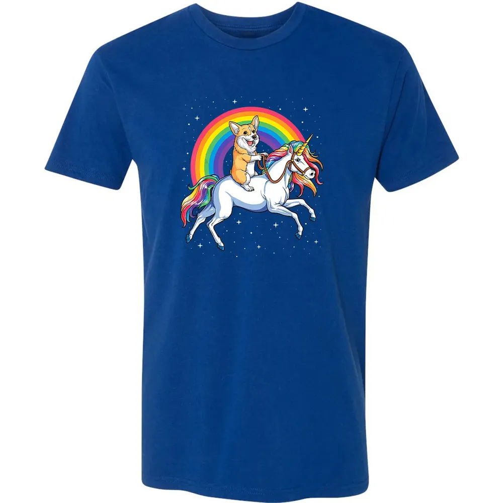 Corgi Unicorn  Girls Space Galaxy Rainbow Corgicorn Premium Unisex T-shirt - 10