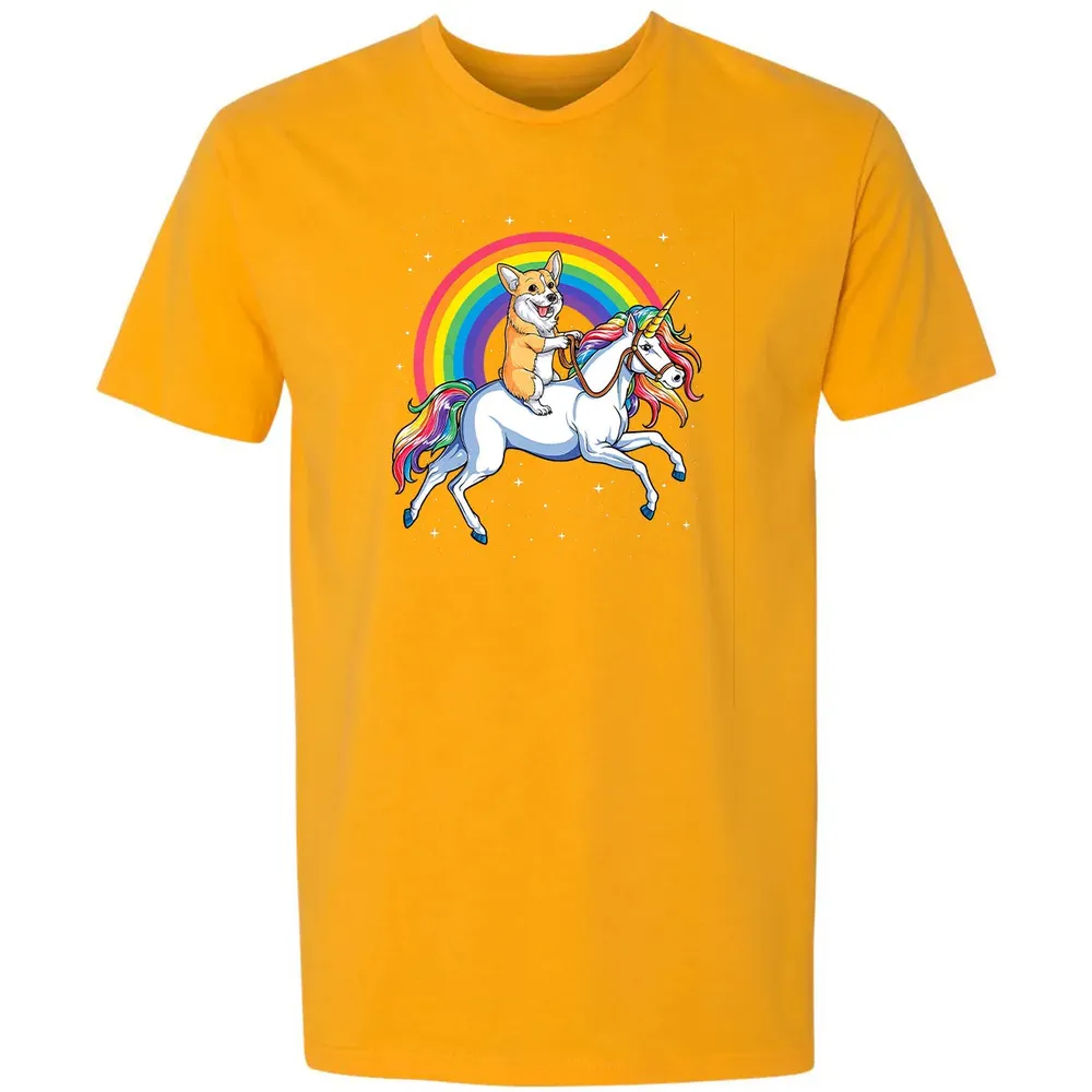 Corgi Unicorn  Girls Space Galaxy Rainbow Corgicorn Premium Unisex T-shirt - 11