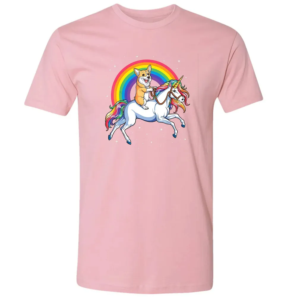 Corgi Unicorn  Girls Space Galaxy Rainbow Corgicorn Premium Unisex T-shirt - 3