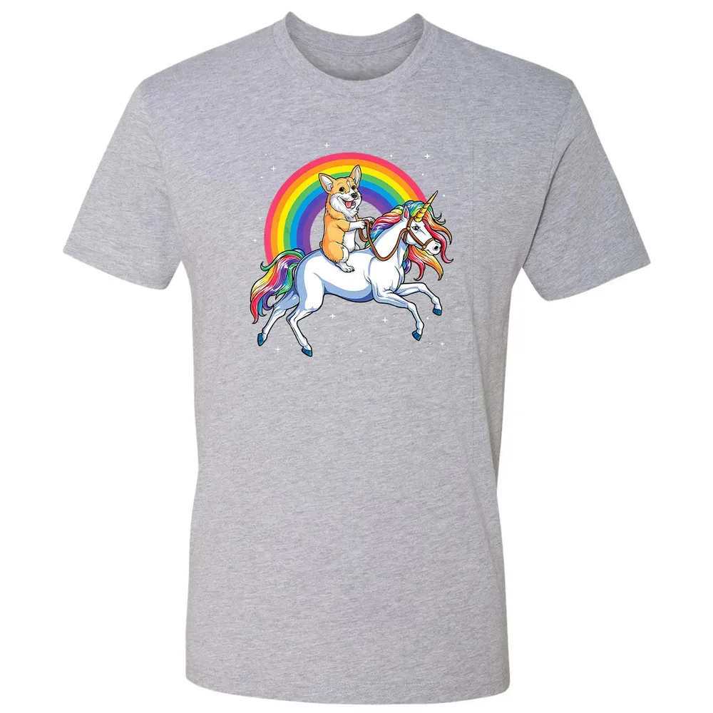 Corgi Unicorn  Girls Space Galaxy Rainbow Corgicorn Premium Unisex T-shirt - 9