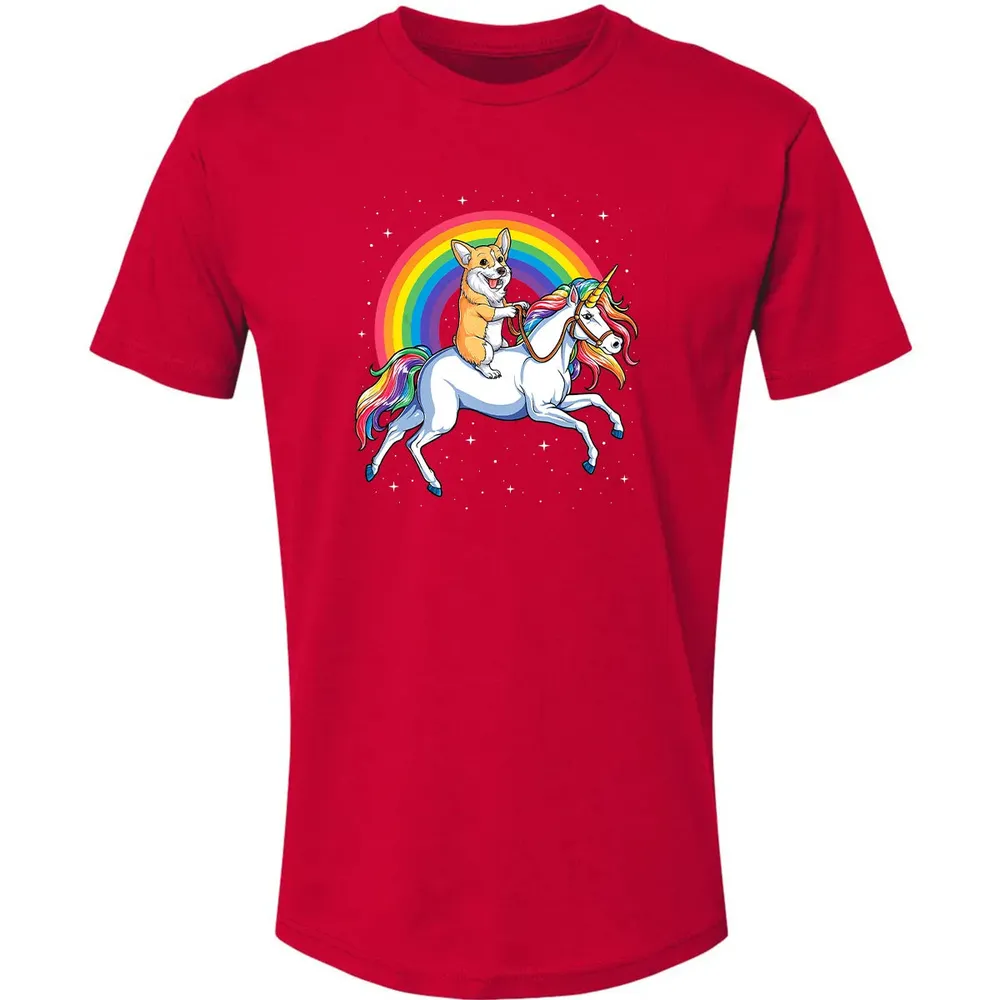 Corgi Unicorn  Girls Space Galaxy Rainbow Corgicorn Premium Unisex T-shirt - 6