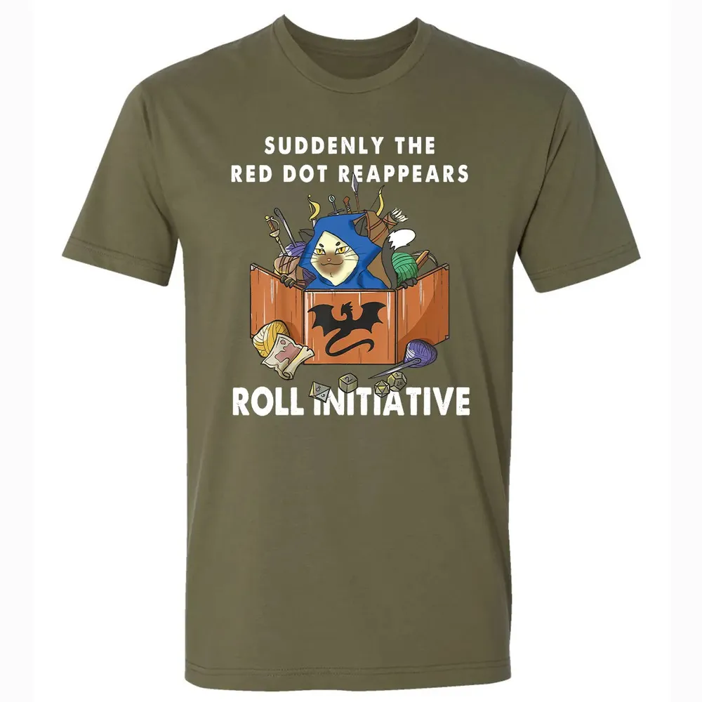 Suddenly The Red Dot Reappears Roll Initiative Premium Unisex T-shirt - 5