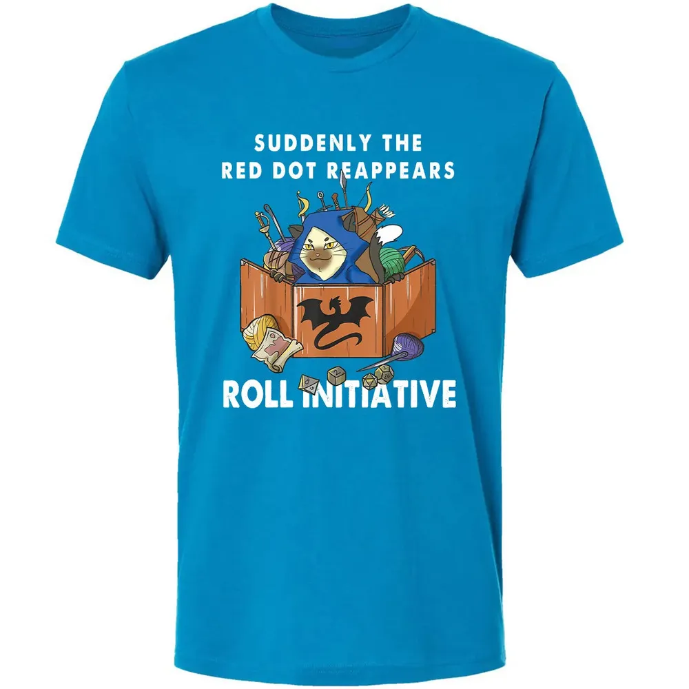 Suddenly The Red Dot Reappears Roll Initiative Premium Unisex T-shirt - 15