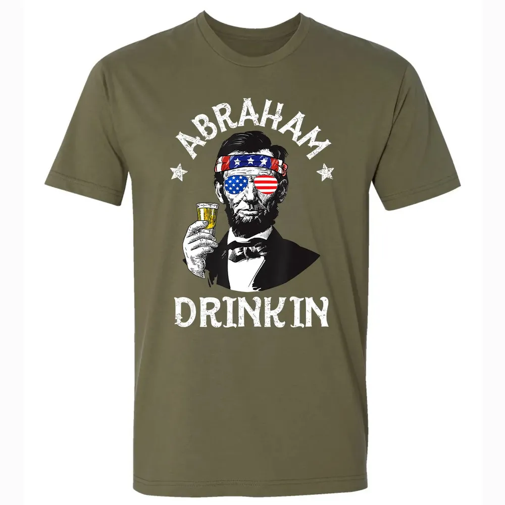 Abraham Drinkin 4th of July  Abe Lincoln Men Women Gift Premium Unisex T-shirt - 5