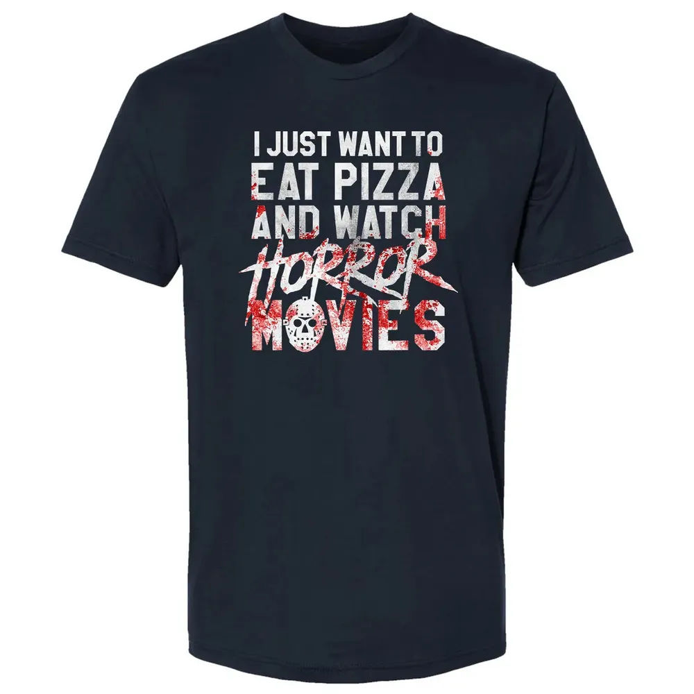 Funny Horror Movie Fan Gift   Halloween Pizza Premium Unisex T-shirt - 2