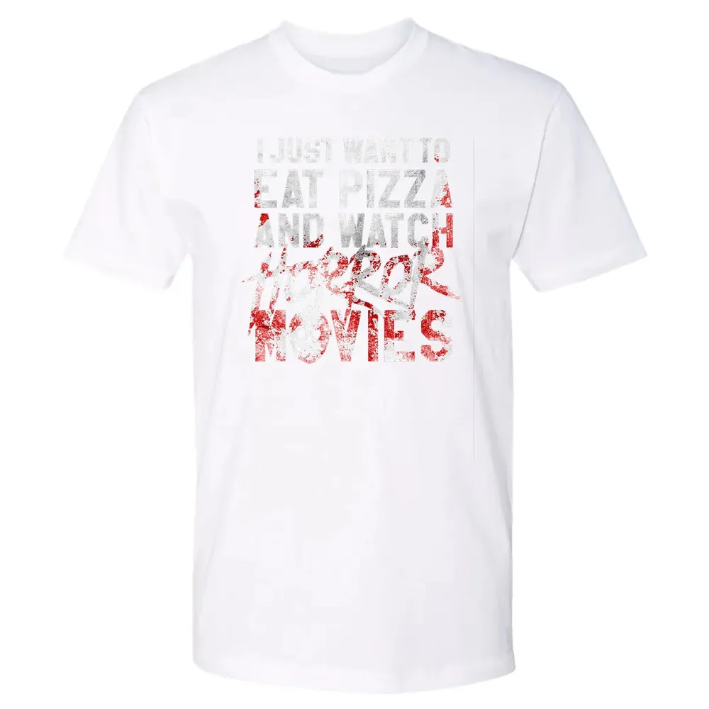Funny Horror Movie Fan Gift   Halloween Pizza Premium Unisex T-shirt - 4