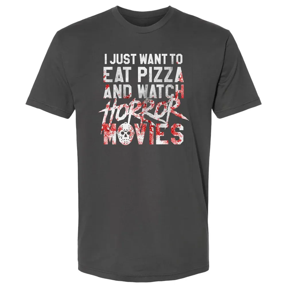 Funny Horror Movie Fan Gift   Halloween Pizza Premium Unisex T-shirt - 8