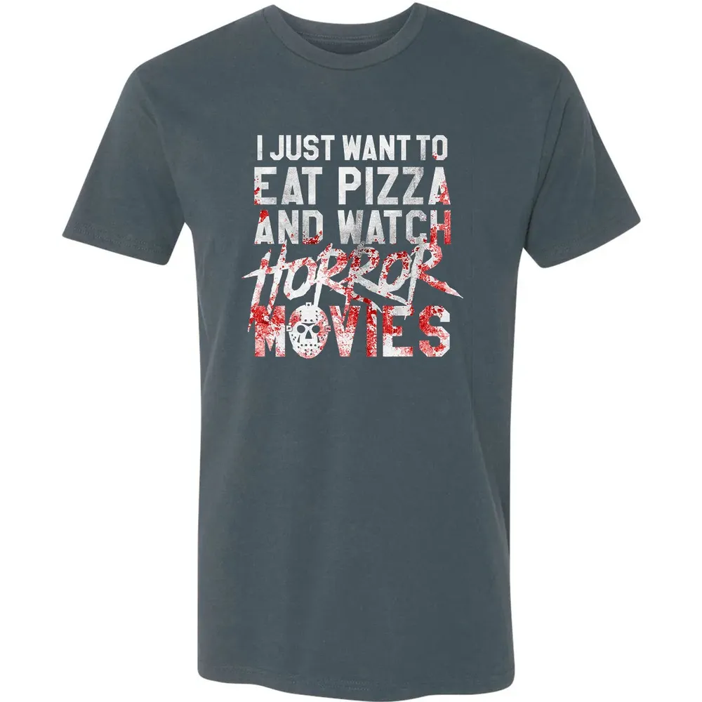 Funny Horror Movie Fan Gift   Halloween Pizza Premium Unisex T-shirt - 14
