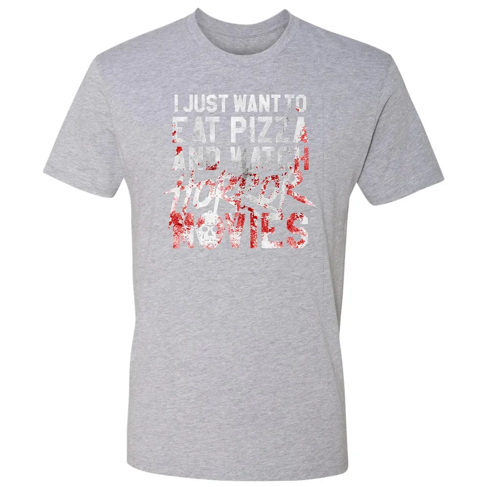 Funny Horror Movie Fan Gift   Halloween Pizza Premium Unisex T-shirt - 9