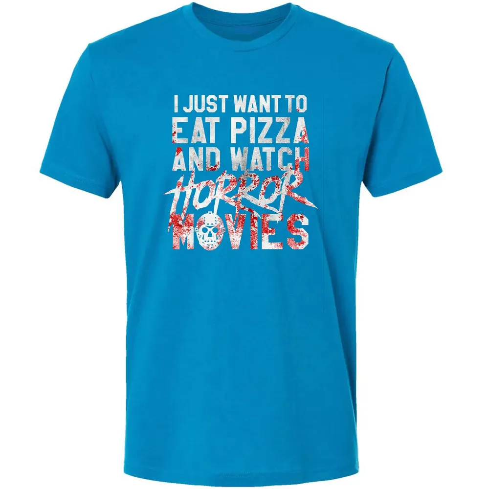 Funny Horror Movie Fan Gift   Halloween Pizza Premium Unisex T-shirt - 15