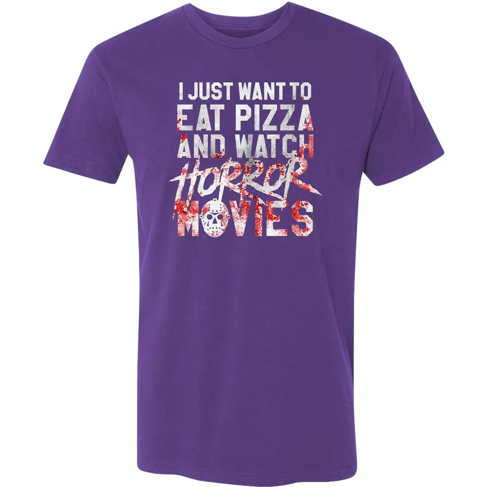Funny Horror Movie Fan Gift   Halloween Pizza Premium Unisex T-shirt - 7