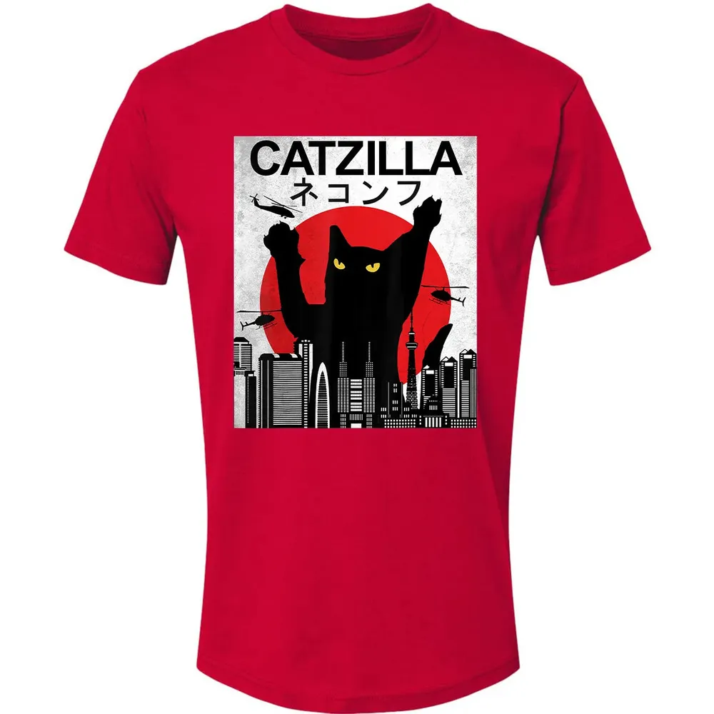 Vintage Catzilla   Japanese Cat Style   Retro Sunset Kitten Premium Unisex T-shirt - 6