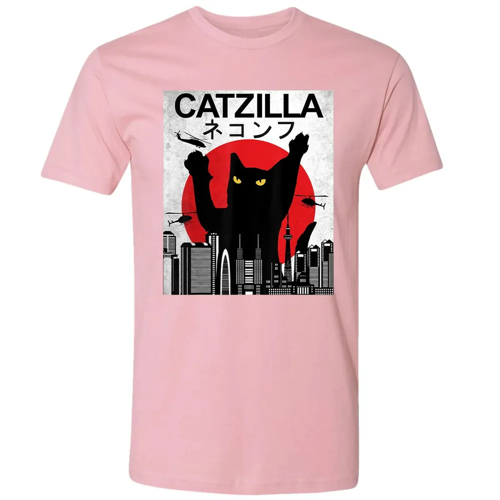 Vintage Catzilla   Japanese Cat Style   Retro Sunset Kitten Premium Unisex T-shirt - 3