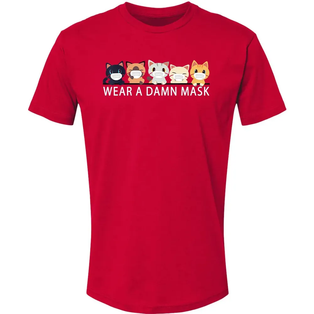 Cats Lovers Wear a Damn Mask   Quarantine Gift Cat Face Mask Premium Unisex T-shirt - 6
