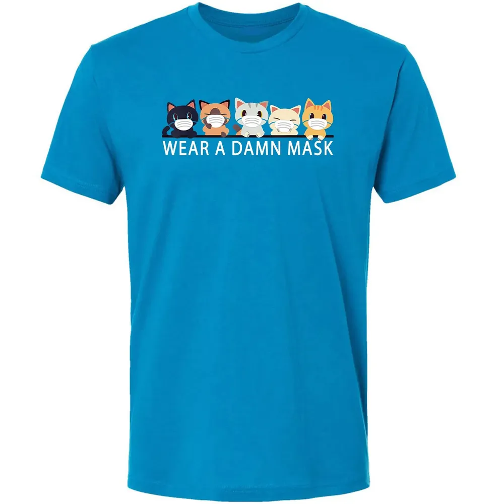 Cats Lovers Wear a Damn Mask   Quarantine Gift Cat Face Mask Premium Unisex T-shirt - 15