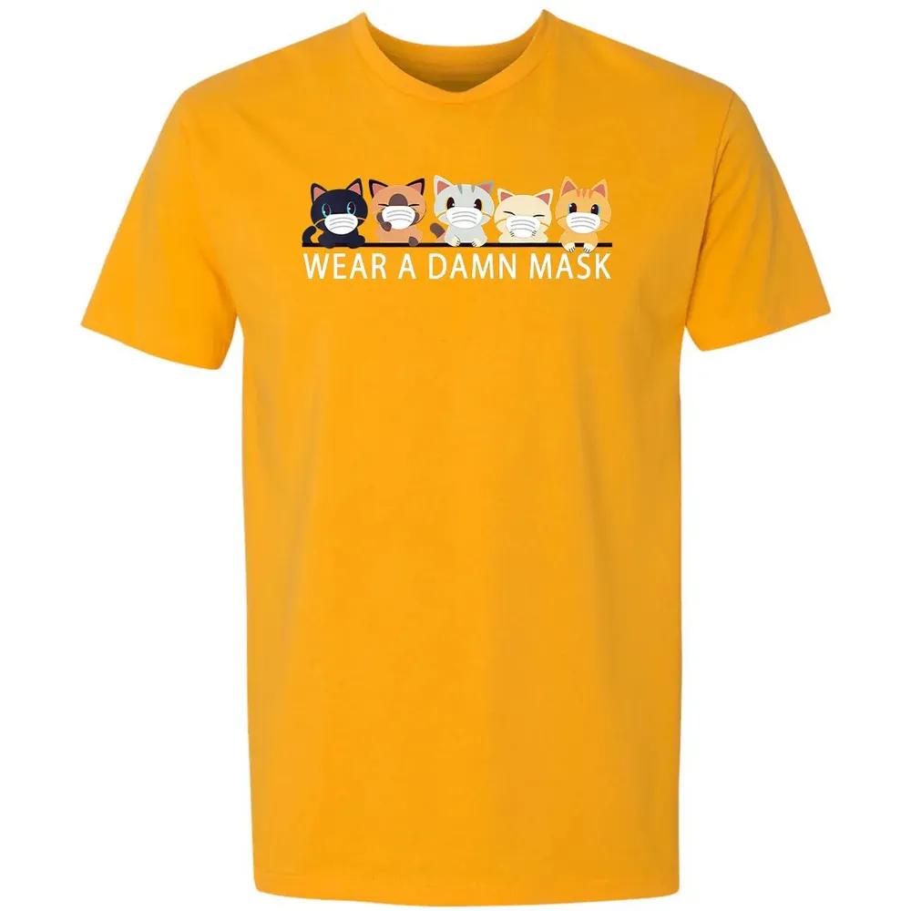 Cats Lovers Wear a Damn Mask   Quarantine Gift Cat Face Mask Premium Unisex T-shirt - 11