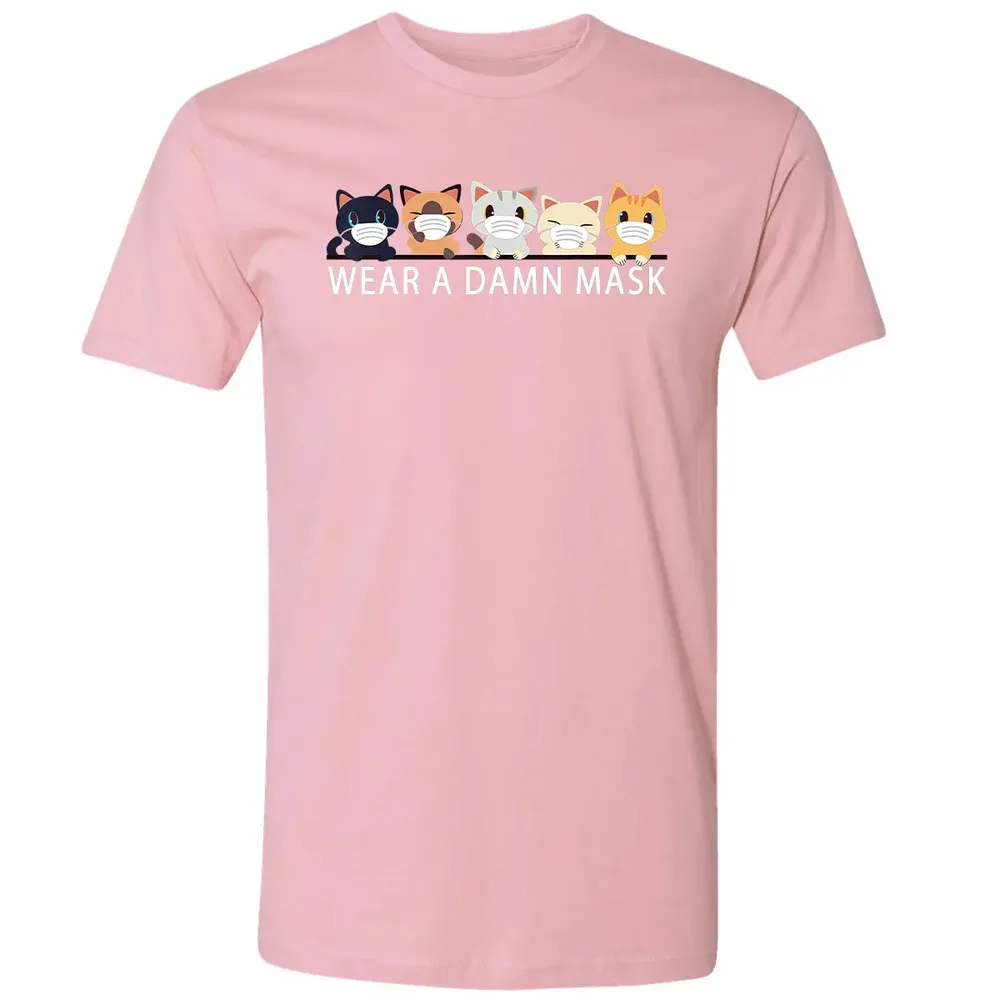 Cats Lovers Wear a Damn Mask   Quarantine Gift Cat Face Mask Premium Unisex T-shirt - 3