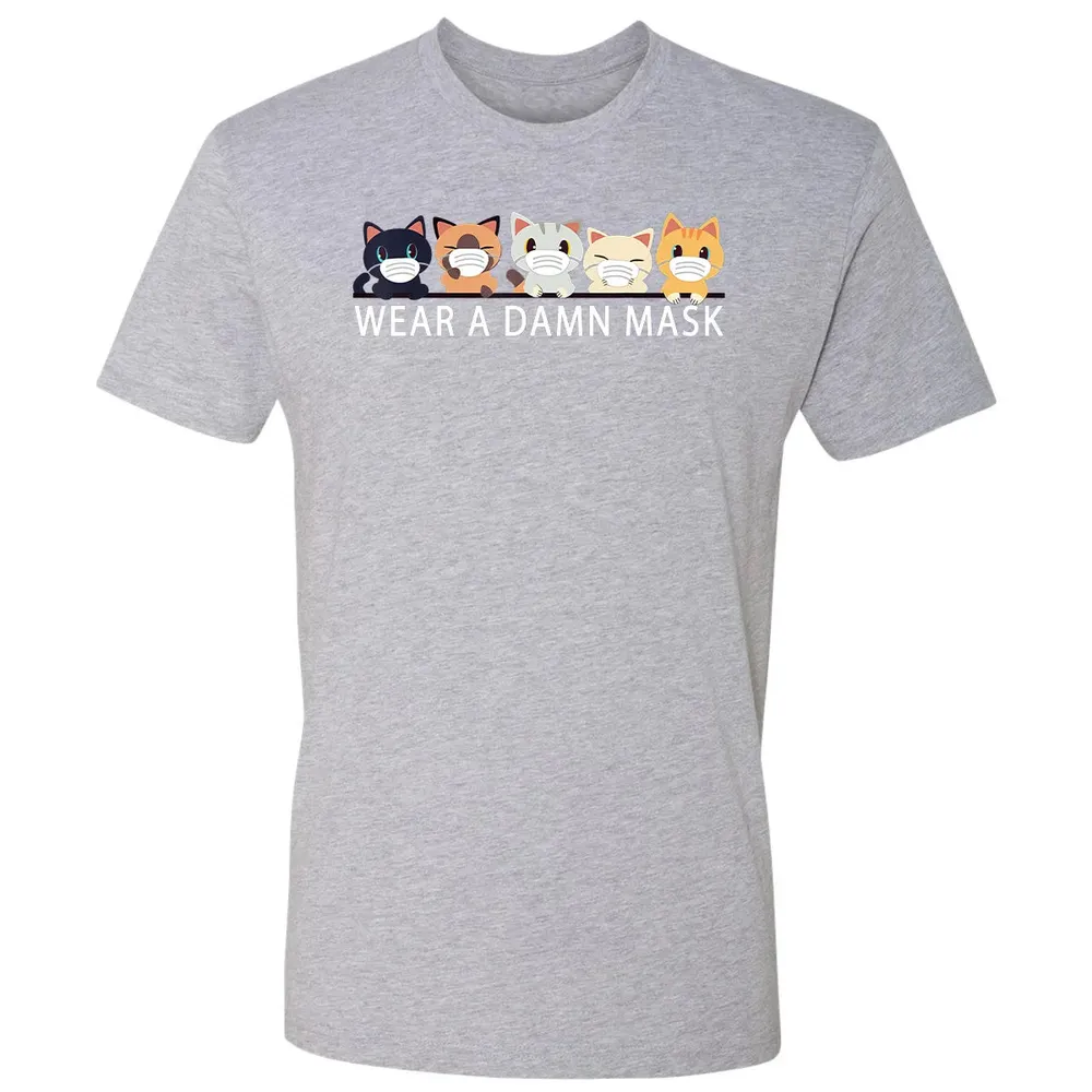 Cats Lovers Wear a Damn Mask   Quarantine Gift Cat Face Mask Premium Unisex T-shirt - 9