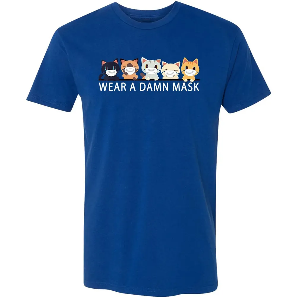 Cats Lovers Wear a Damn Mask   Quarantine Gift Cat Face Mask Premium Unisex T-shirt - 10