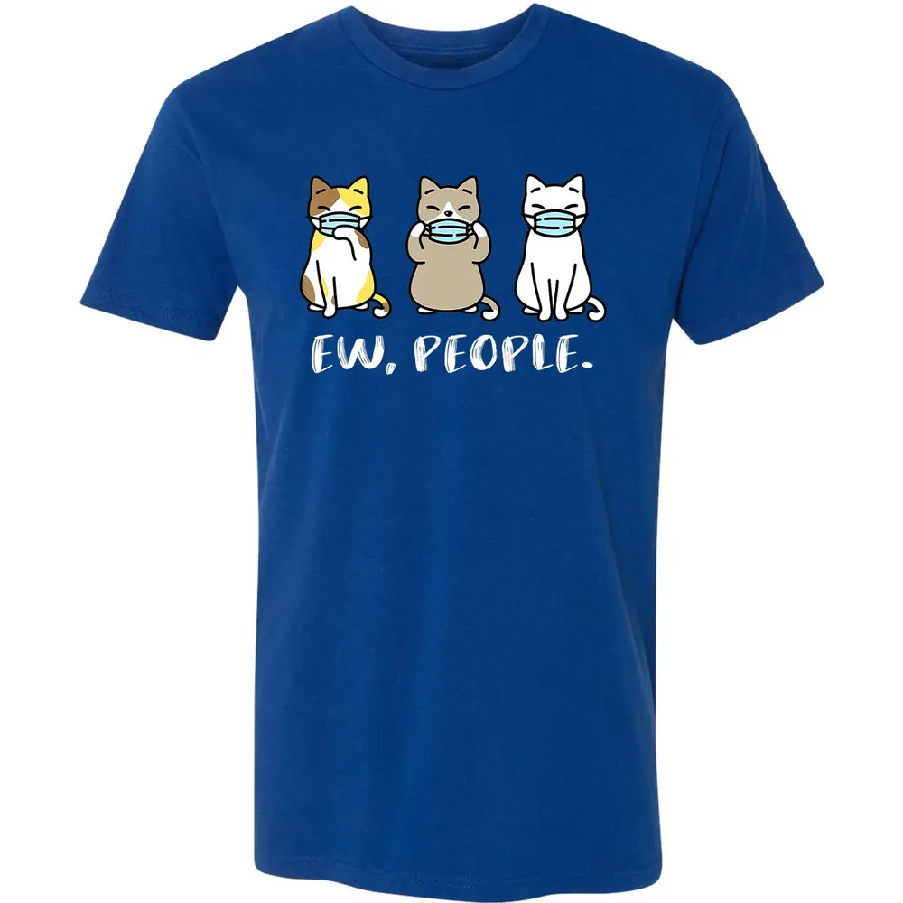 Ew People  Cat Face Mask Cat Mom Quarantine Pet Kitten Premium Unisex T-shirt - 10