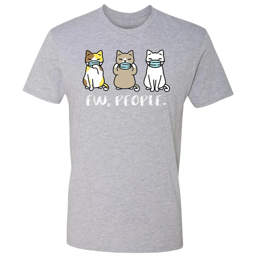 Ew People  Cat Face Mask Cat Mom Quarantine Pet Kitten Premium Unisex T-shirt - 9