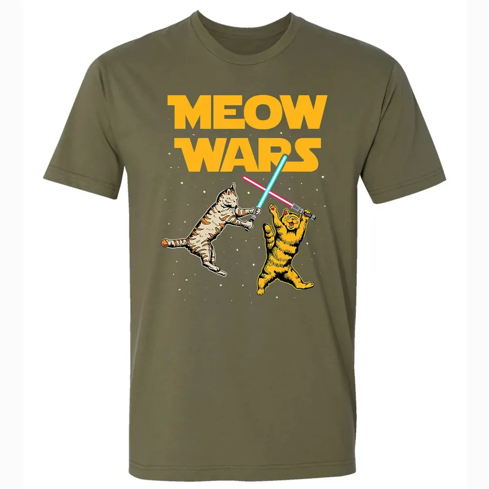 Meow Wars   Funny Cat Lover Gift Premium Unisex T-shirt - 5
