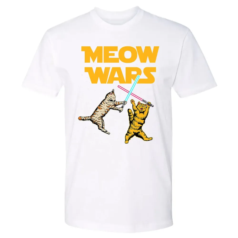 Meow Wars   Funny Cat Lover Gift Premium Unisex T-shirt - 4