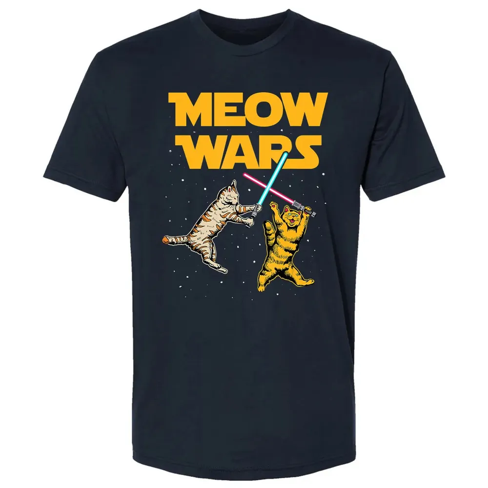 Meow Wars   Funny Cat Lover Gift Premium Unisex T-shirt - 2