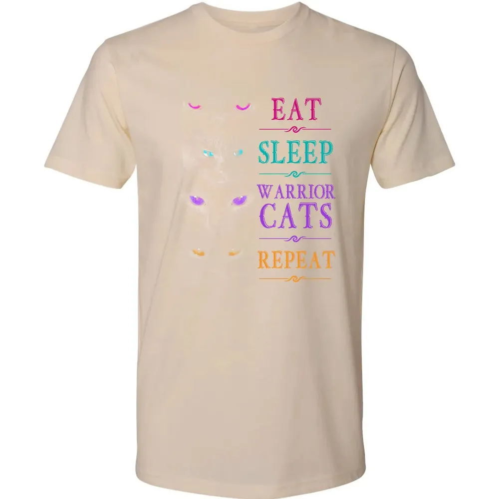 Eat Sleep Warrior Cats Repeat Funny Cat Warrior Hoodie Premium Unisex T-shirt - 13