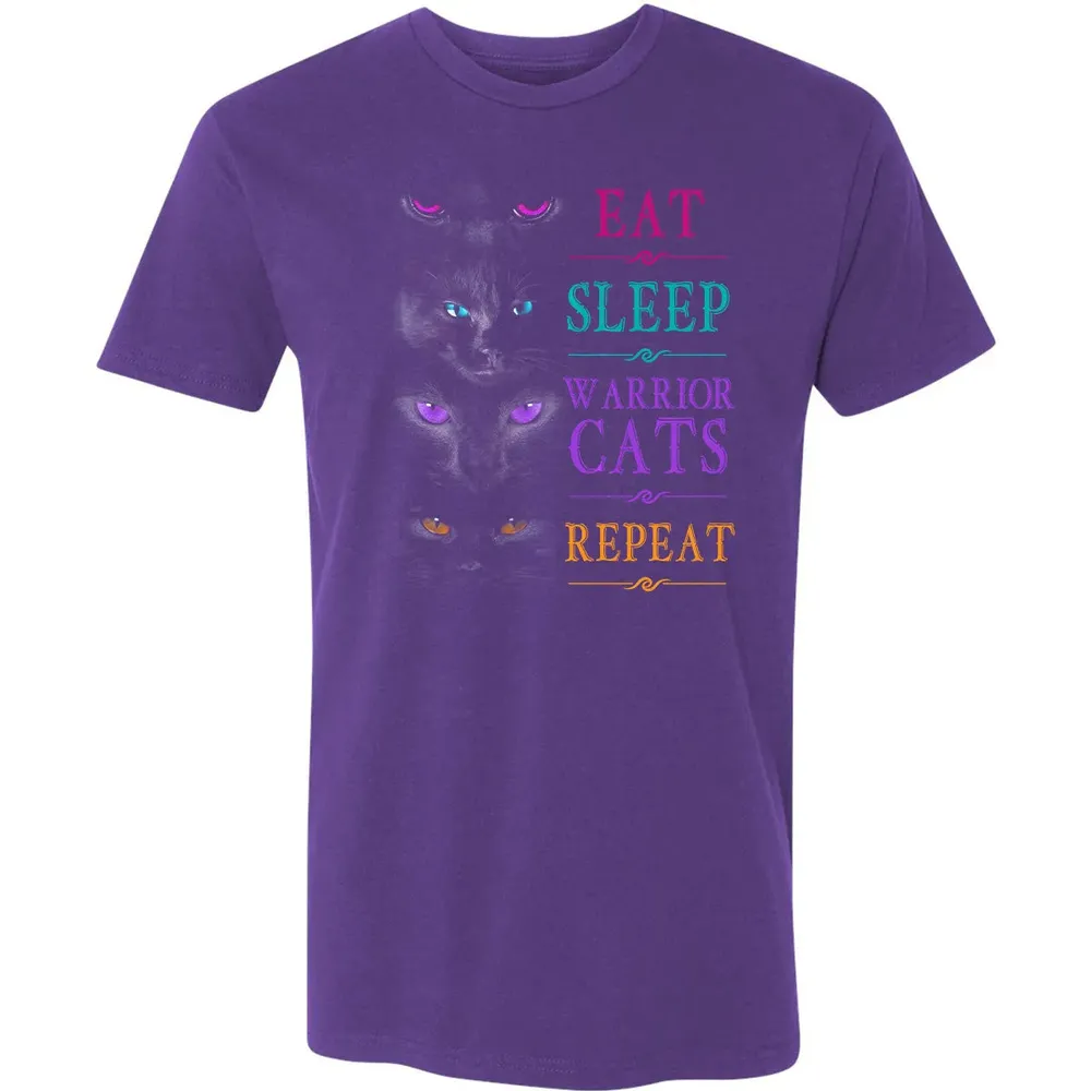 Eat Sleep Warrior Cats Repeat Funny Cat Warrior Hoodie Premium Unisex T-shirt - 7