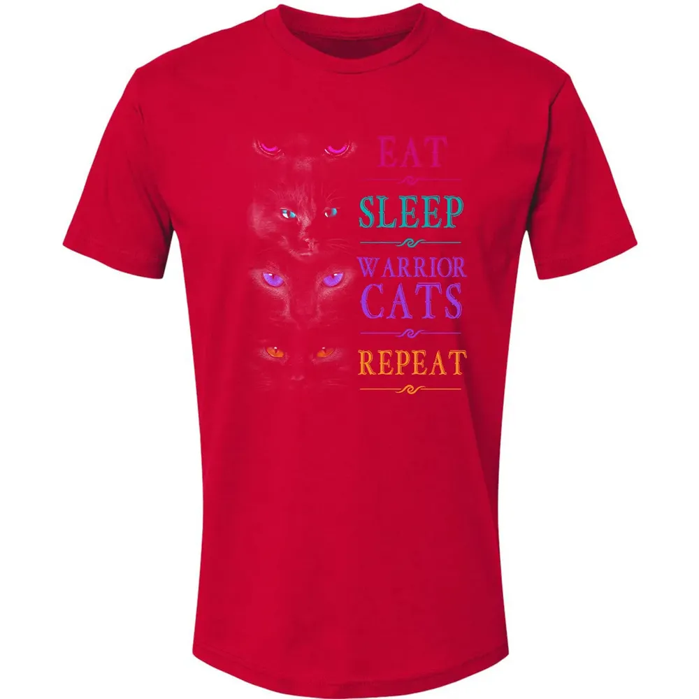 Eat Sleep Warrior Cats Repeat Funny Cat Warrior Hoodie Premium Unisex T-shirt - 6