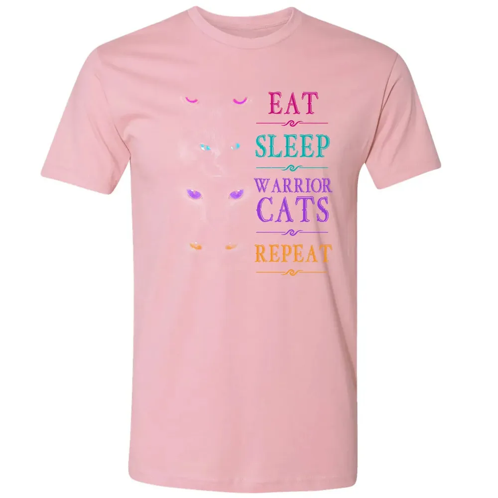 Eat Sleep Warrior Cats Repeat Funny Cat Warrior Hoodie Premium Unisex T-shirt - 3