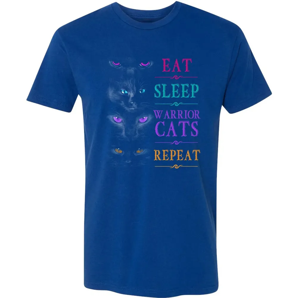 Eat Sleep Warrior Cats Repeat Funny Cat Warrior Hoodie Premium Unisex T-shirt - 10