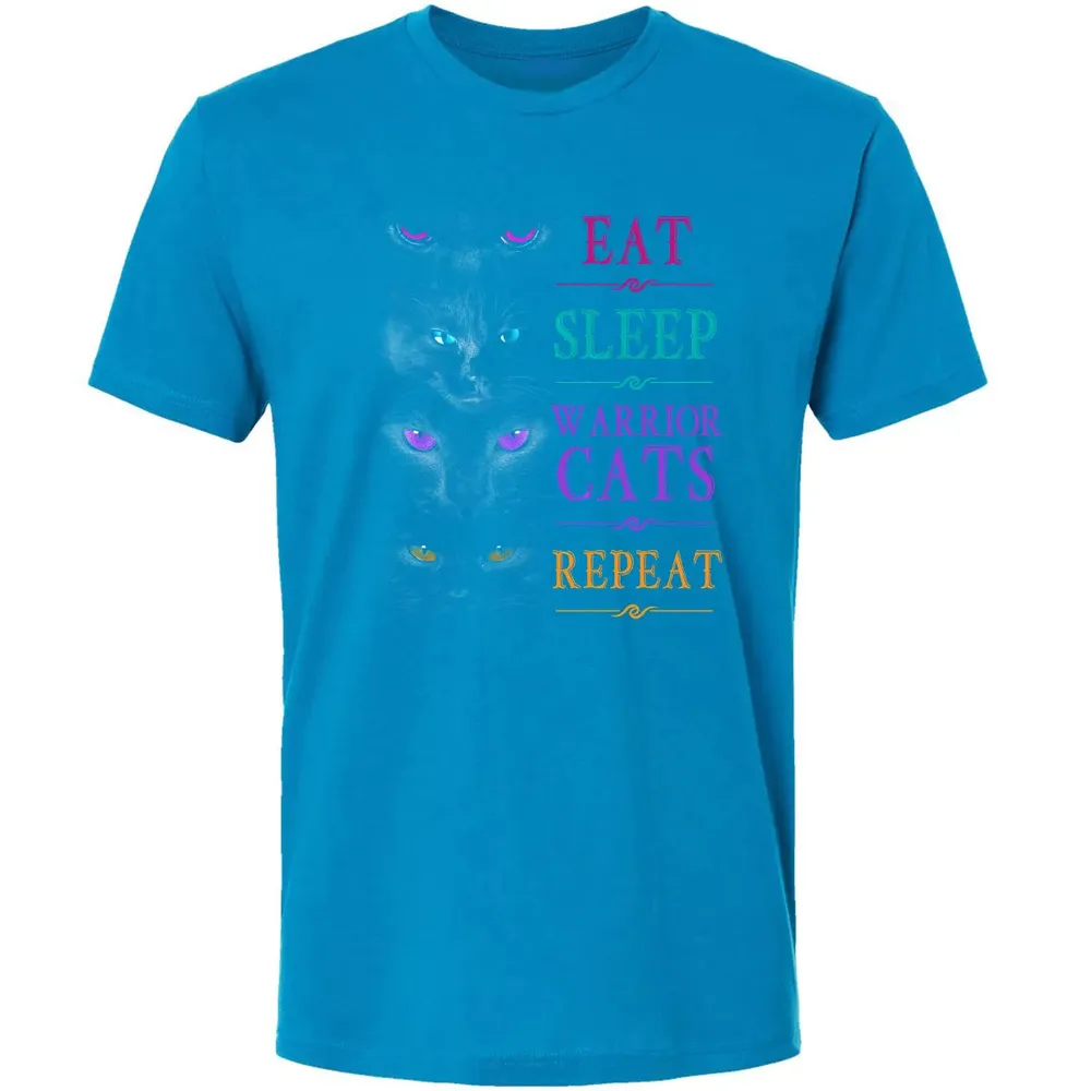Eat Sleep Warrior Cats Repeat Funny Cat Warrior Hoodie Premium Unisex T-shirt - 15