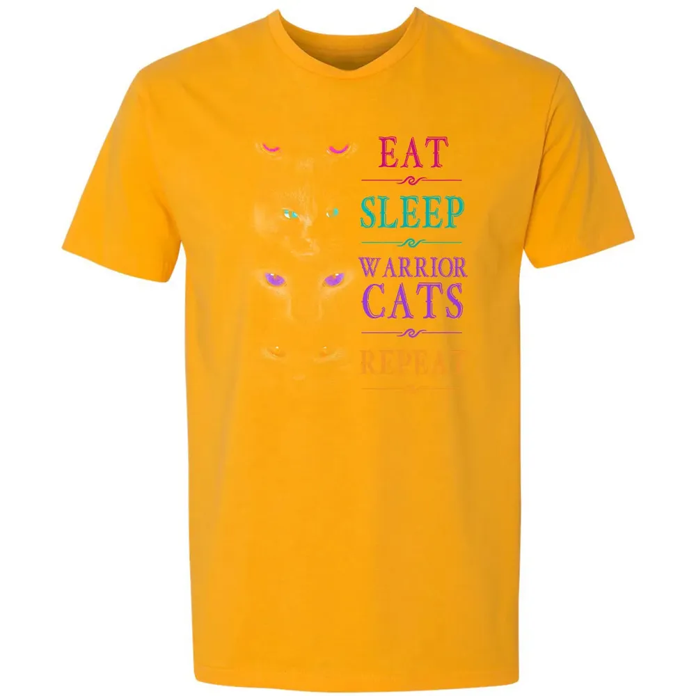 Eat Sleep Warrior Cats Repeat Funny Cat Warrior Hoodie Premium Unisex T-shirt - 11