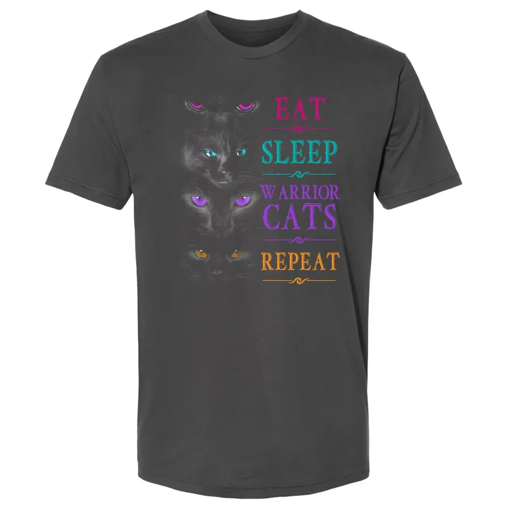 Eat Sleep Warrior Cats Repeat Funny Cat Warrior Hoodie Premium Unisex T-shirt - 8
