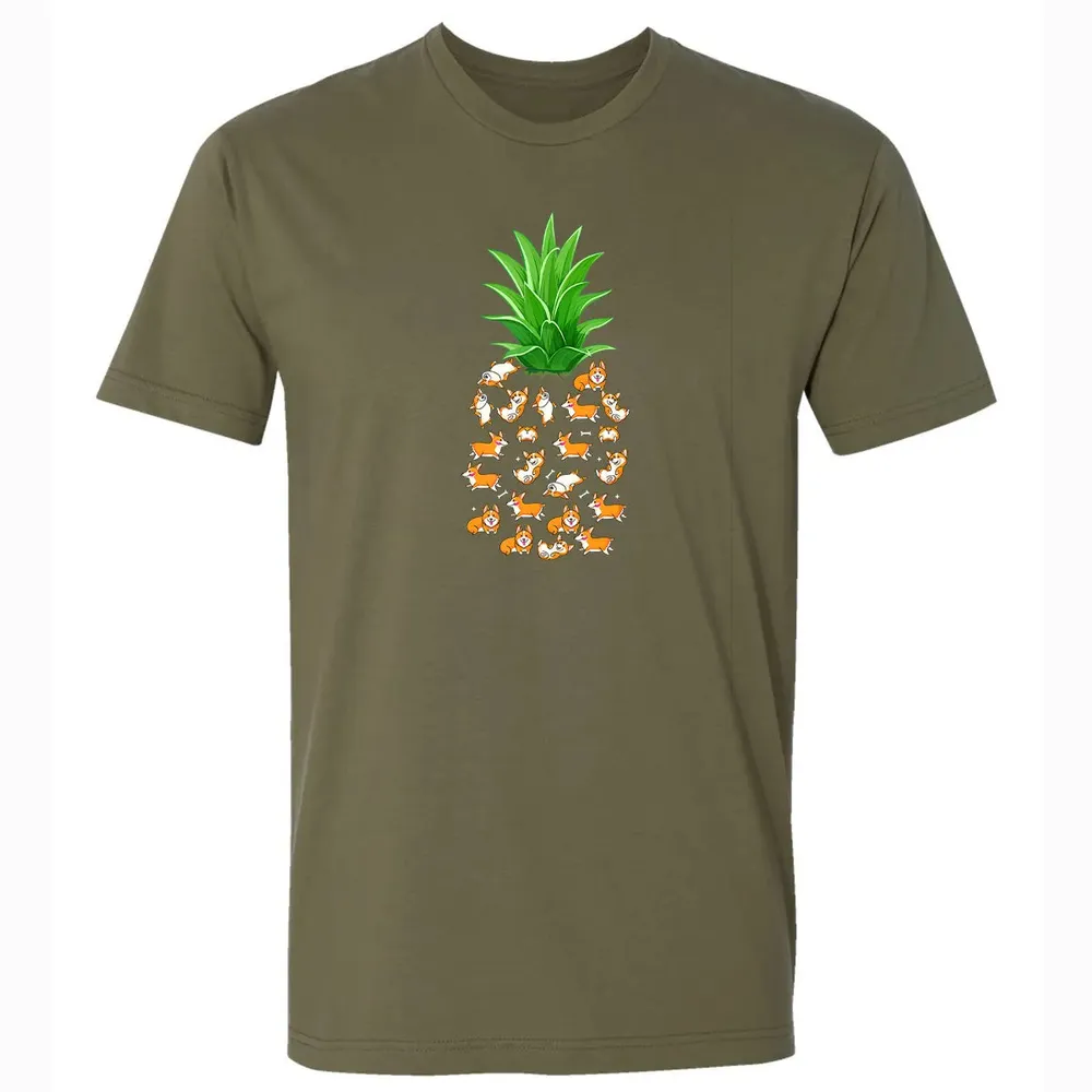 Pineapple Corgi  Funny Birthday gift For Corgi Lovers Premium Unisex T-shirt - 5