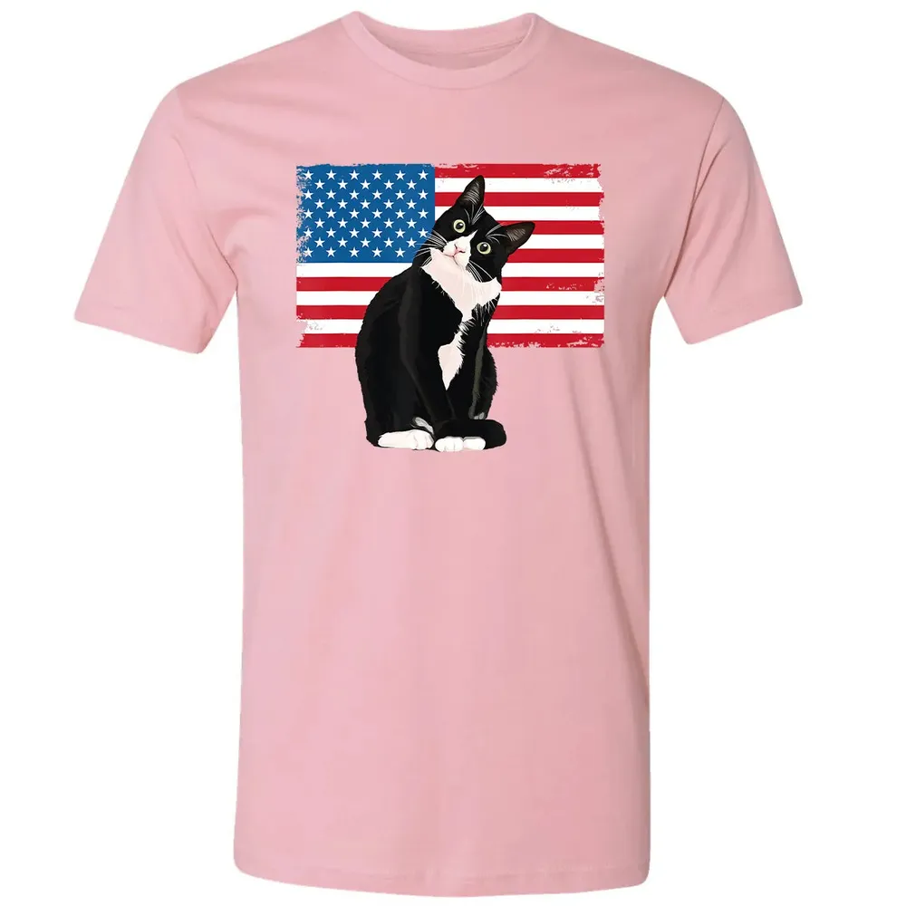 Tuxedo Cat T 4th of July Patriotic  Gift Adults Kids Premium Unisex T-shirt - 3