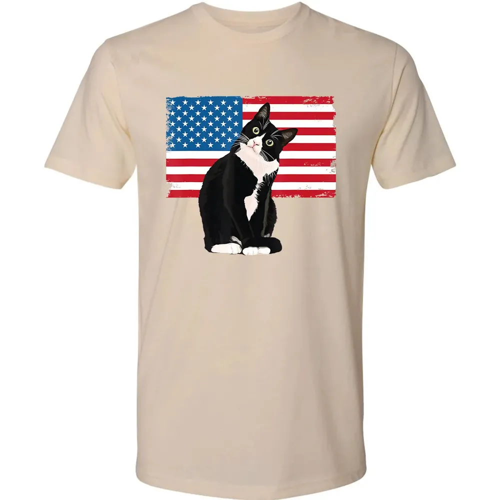Tuxedo Cat T 4th of July Patriotic  Gift Adults Kids Premium Unisex T-shirt - 13