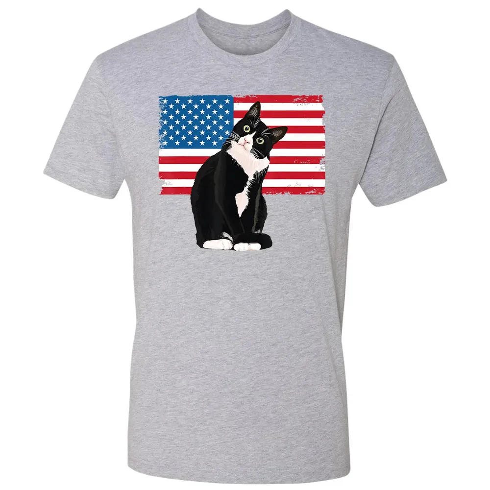 Tuxedo Cat T 4th of July Patriotic  Gift Adults Kids Premium Unisex T-shirt - 9