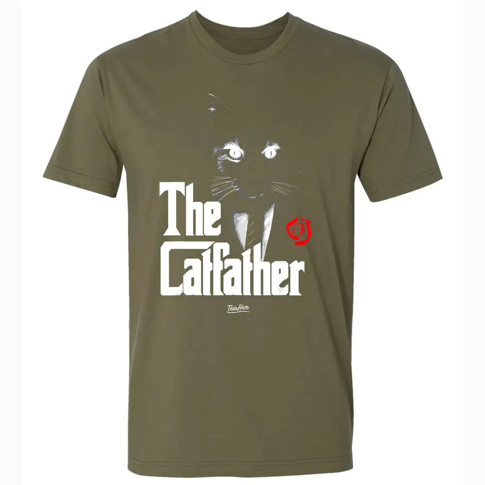 The Catfather Funny Cat Dad Tuxedo Cat Papa Novelty Themed Premium Unisex T-shirt - 5
