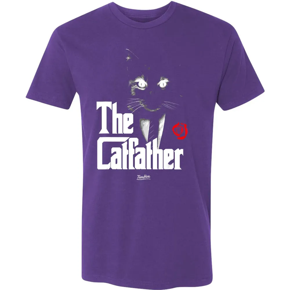 The Catfather Funny Cat Dad Tuxedo Cat Papa Novelty Themed Premium Unisex T-shirt - 7