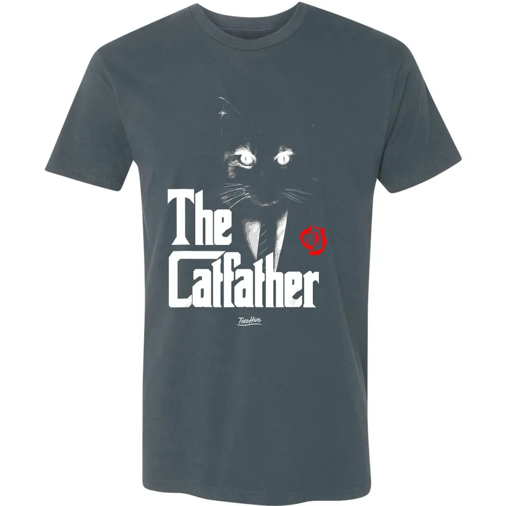 The Catfather Funny Cat Dad Tuxedo Cat Papa Novelty Themed Premium Unisex T-shirt - 14