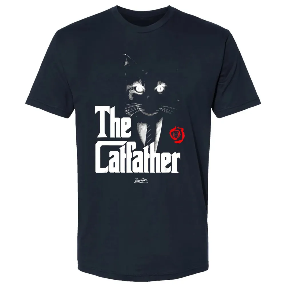The Catfather Funny Cat Dad Tuxedo Cat Papa Novelty Themed Premium Unisex T-shirt - 2