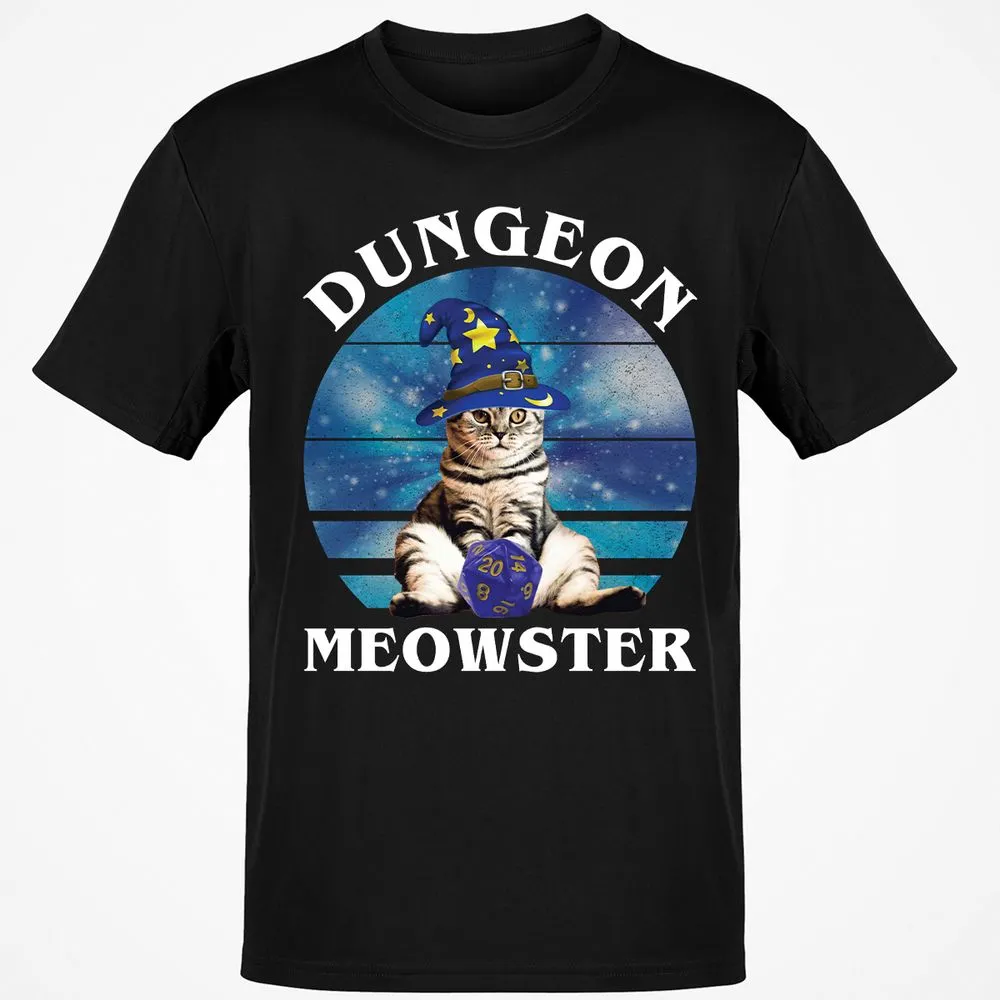 Dungeon Meowster Vintage T-Shirt - Black - 1